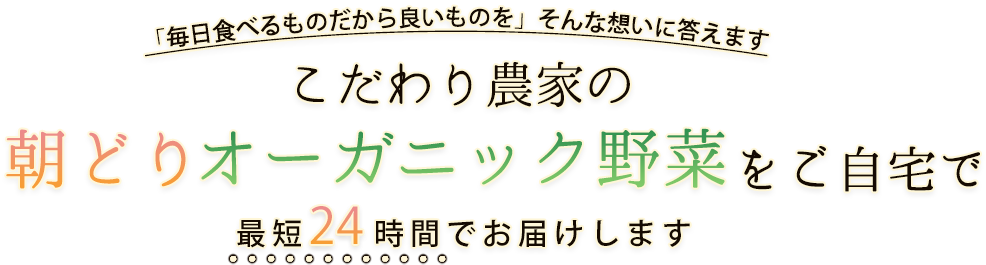 こだわり農家の朝どりオーガニック野菜をご自宅で