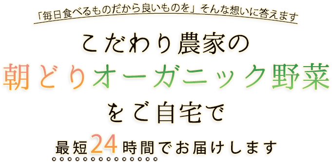 こだわり農家の朝どりオーガニック野菜をご自宅で